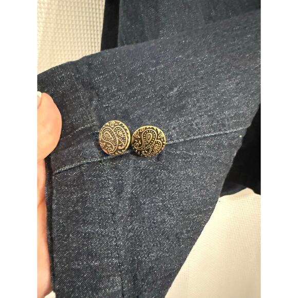 DG2 NWT Women's 3X Western Embellished Studded Rhinestone Dark Denim Blazer - Picture 8 of 10